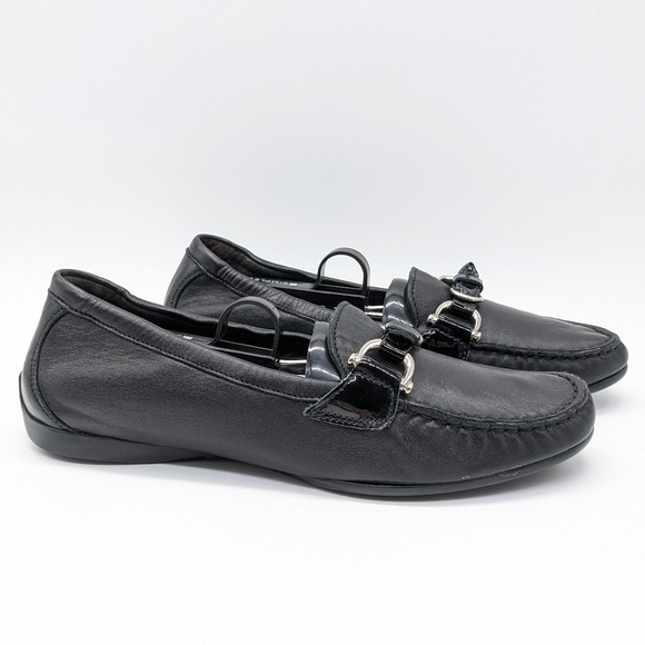 Agl Attilio Giusti Leombruni Black Leather Ballet Flat Driving Loafer 7.5 - Picture 1 of 12